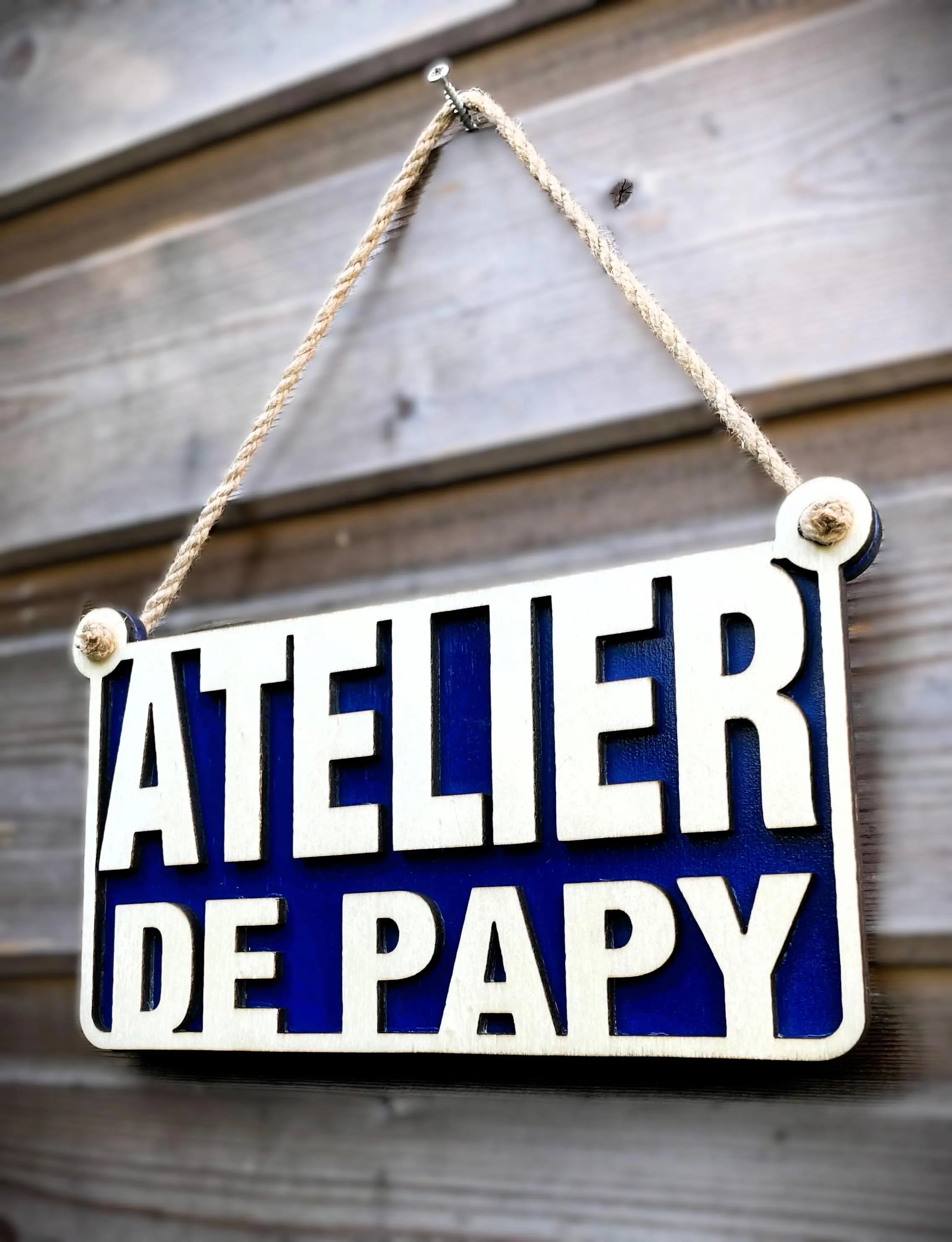 Pancarte Atelier Personnalisée, Plaque déco garage ou porte Couleur & texte au choix