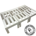 Détail système modulaire lit peigne bois van aménagé
