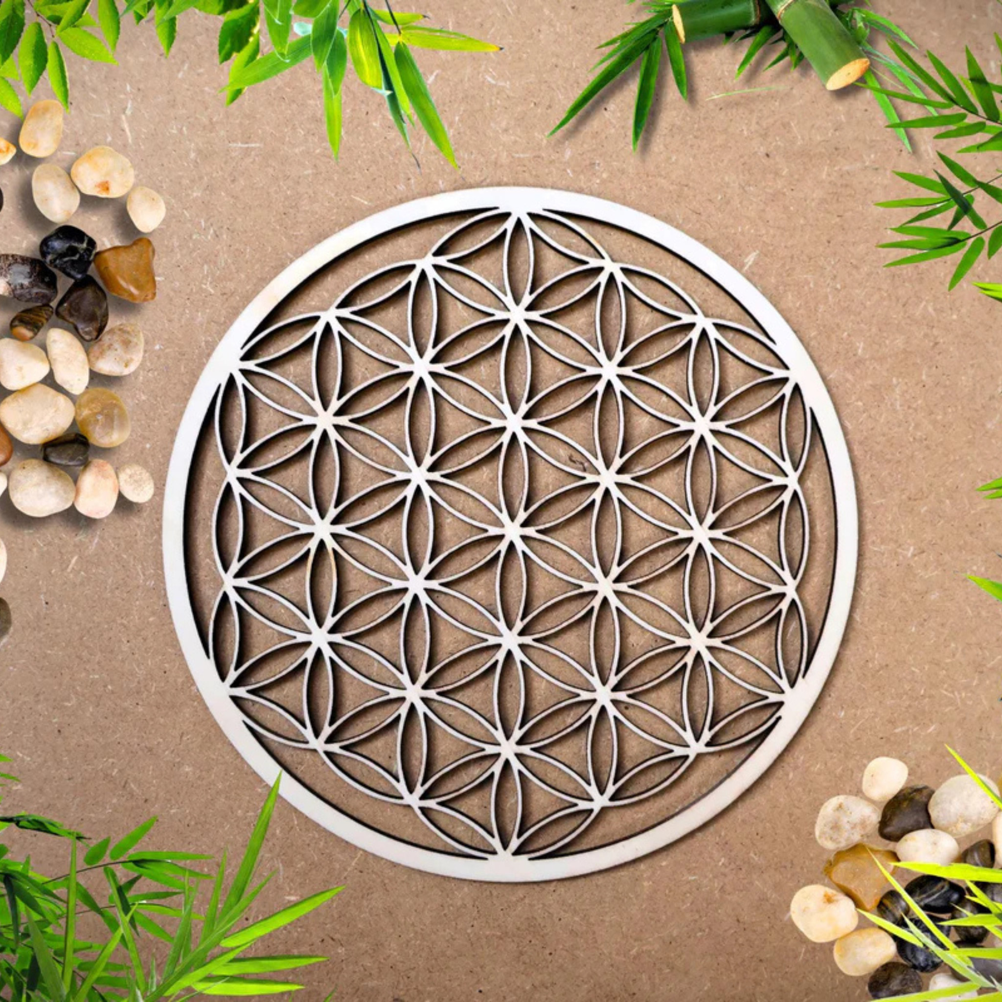 mandala en bois decoration murable 