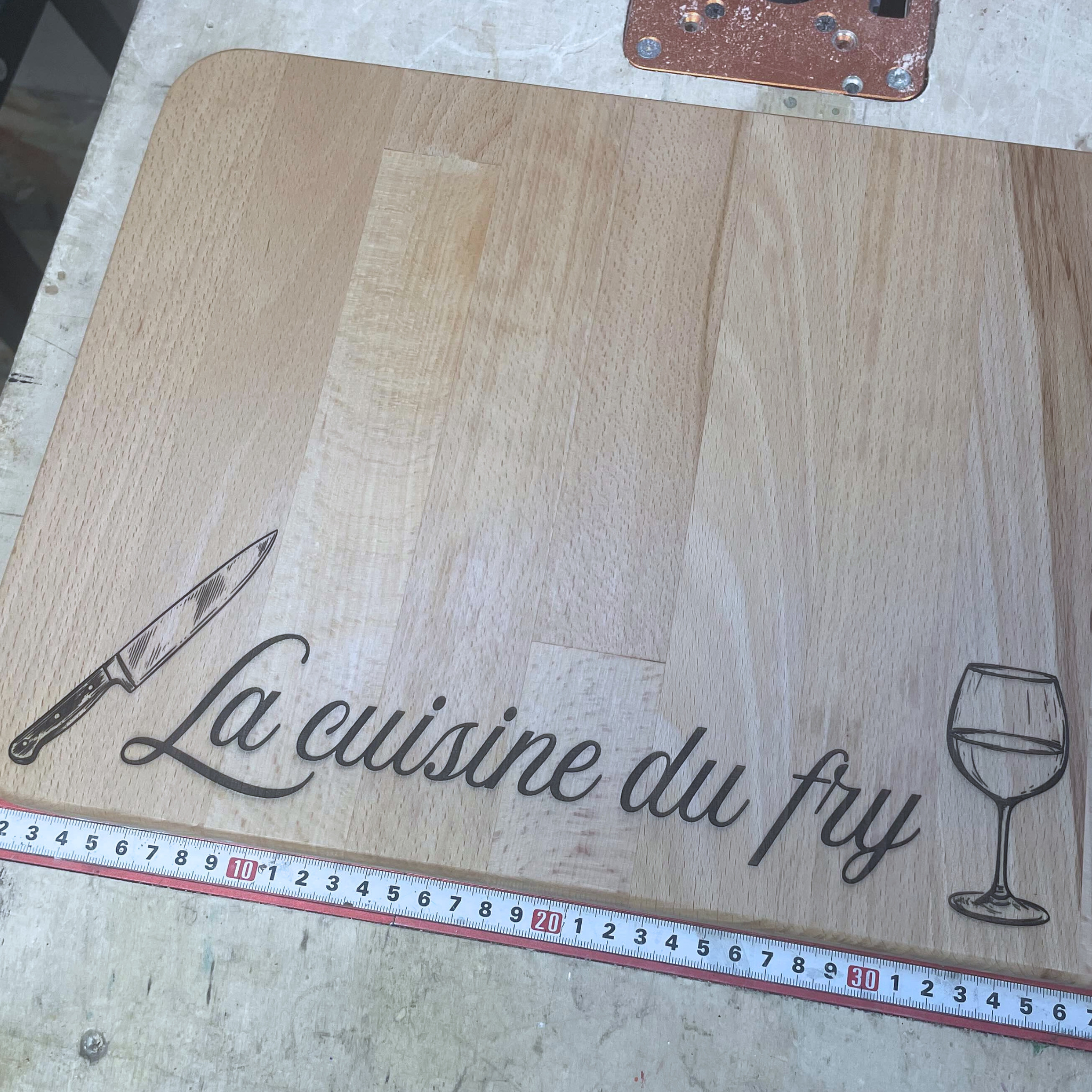 Planche à découper en hêtre personnalisée
