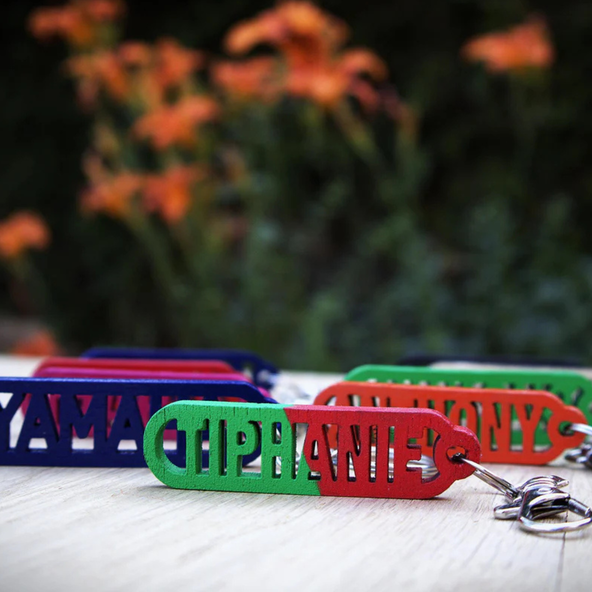 Porte-clé personnalisé en bois, fabrication artisanale française