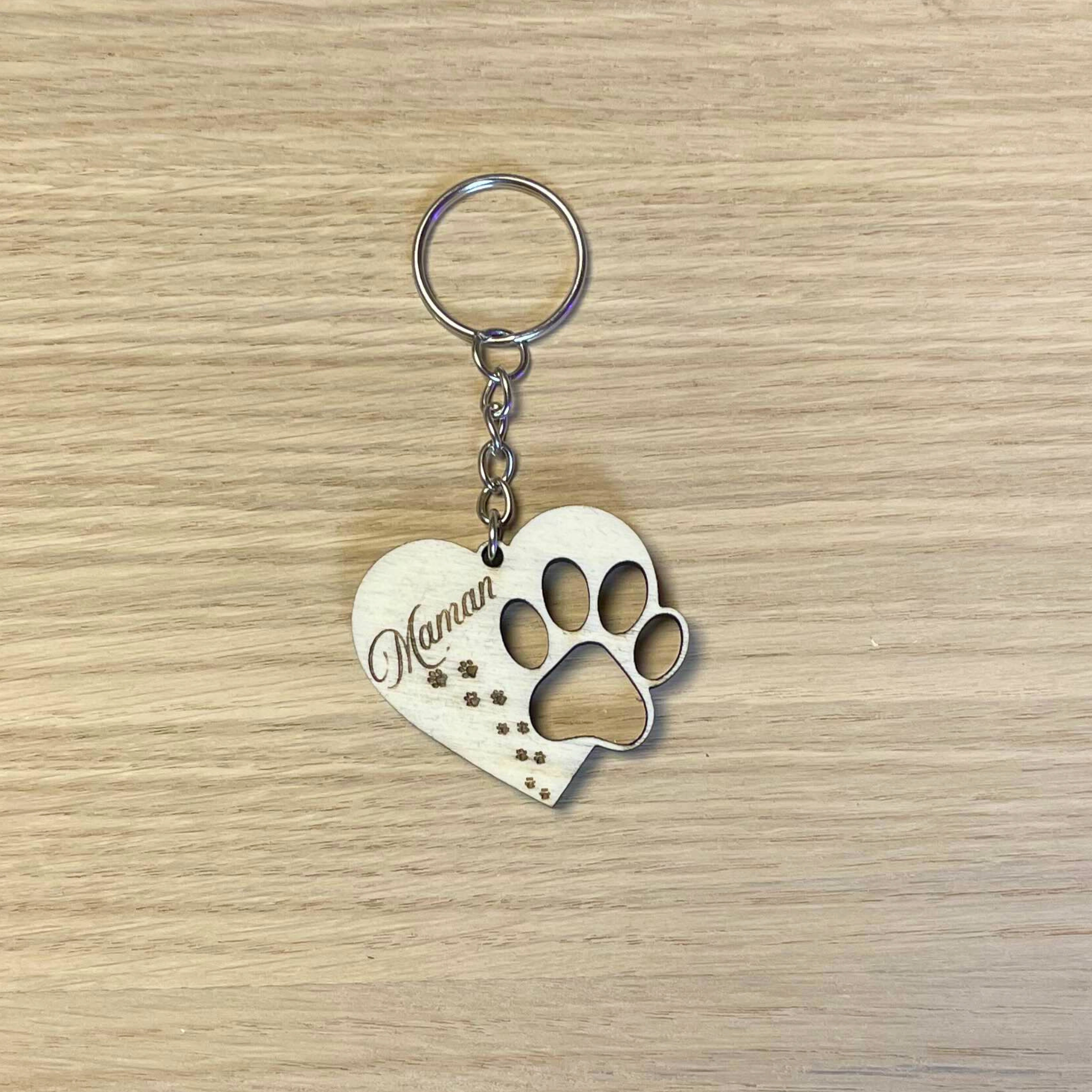 Porte clé patte de chien personnalisée