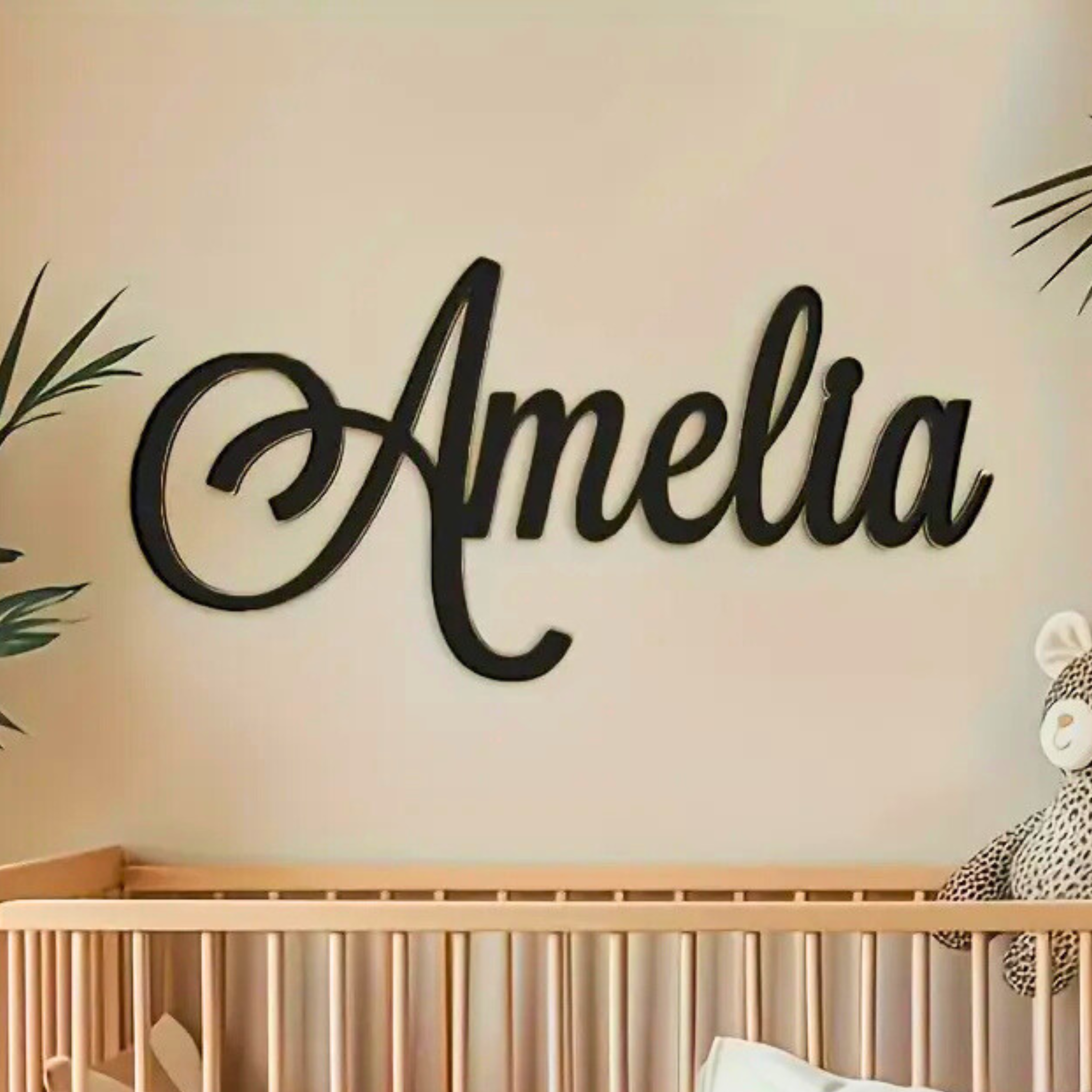 Prénom en bois personnalisé découpé au laser, décoration murale artisanale pour chambre d'enfant