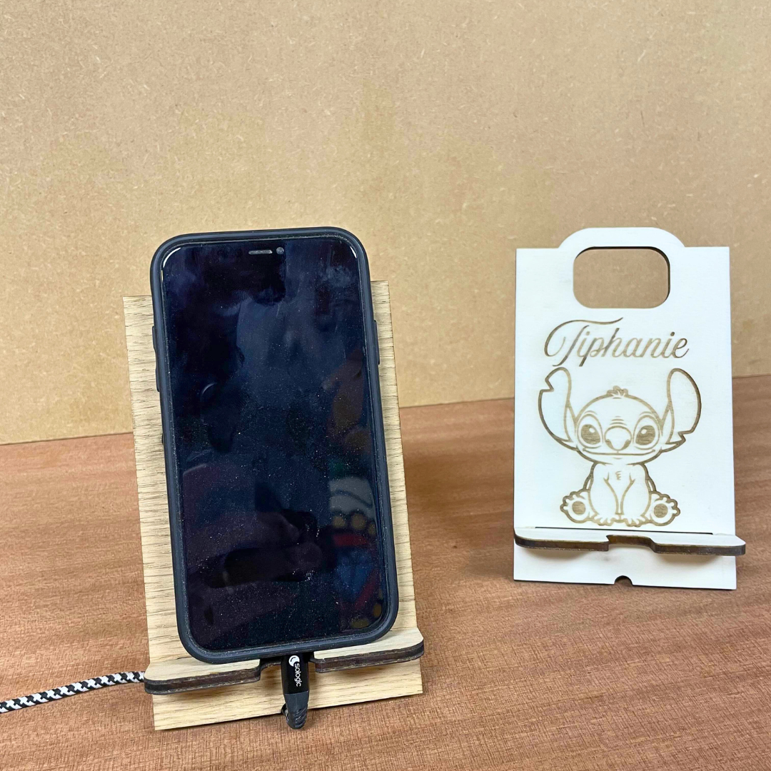 Support mural pour smartphone en bois de peuplier clair