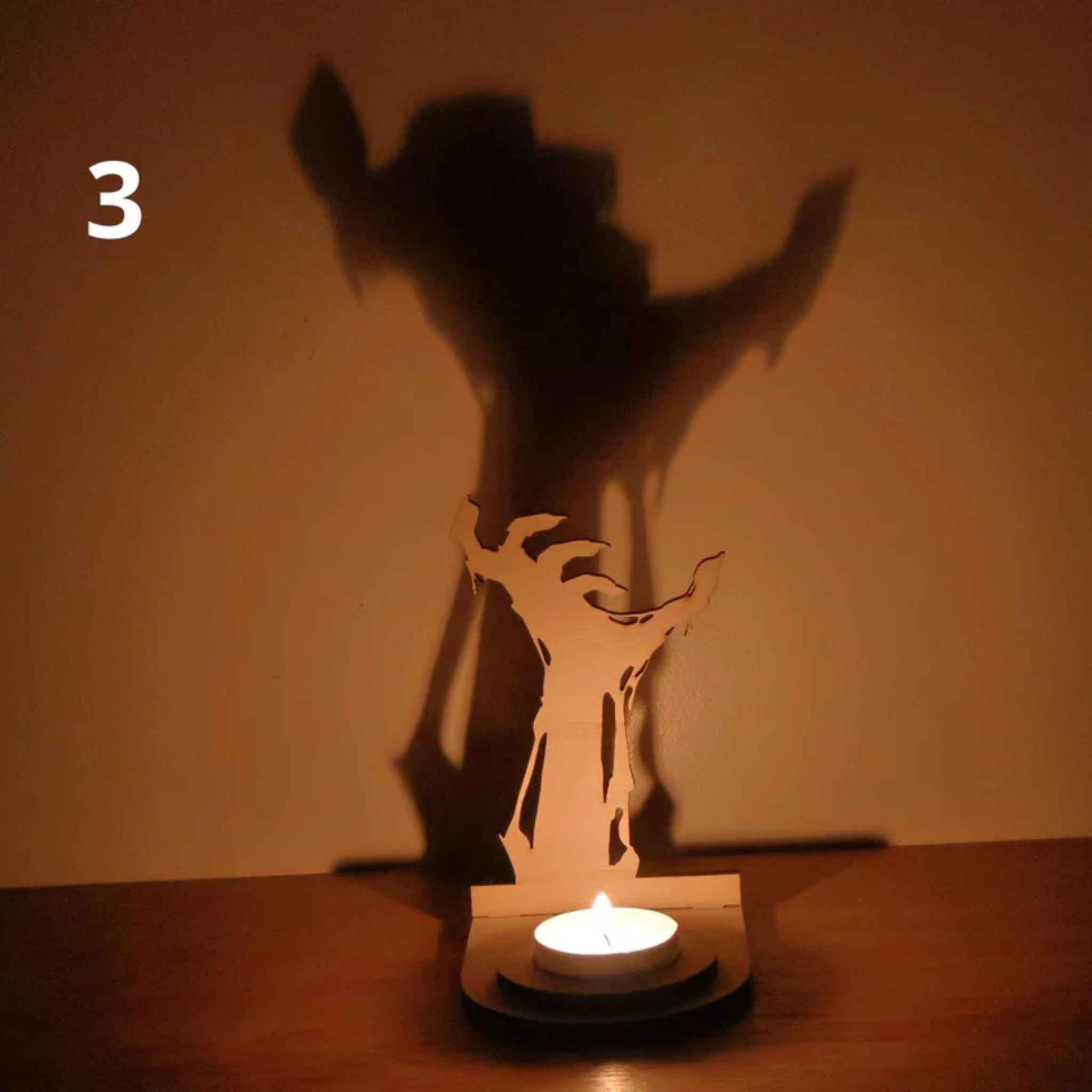Décoration halloween en bois, support bougie. Fabrication artisanal français