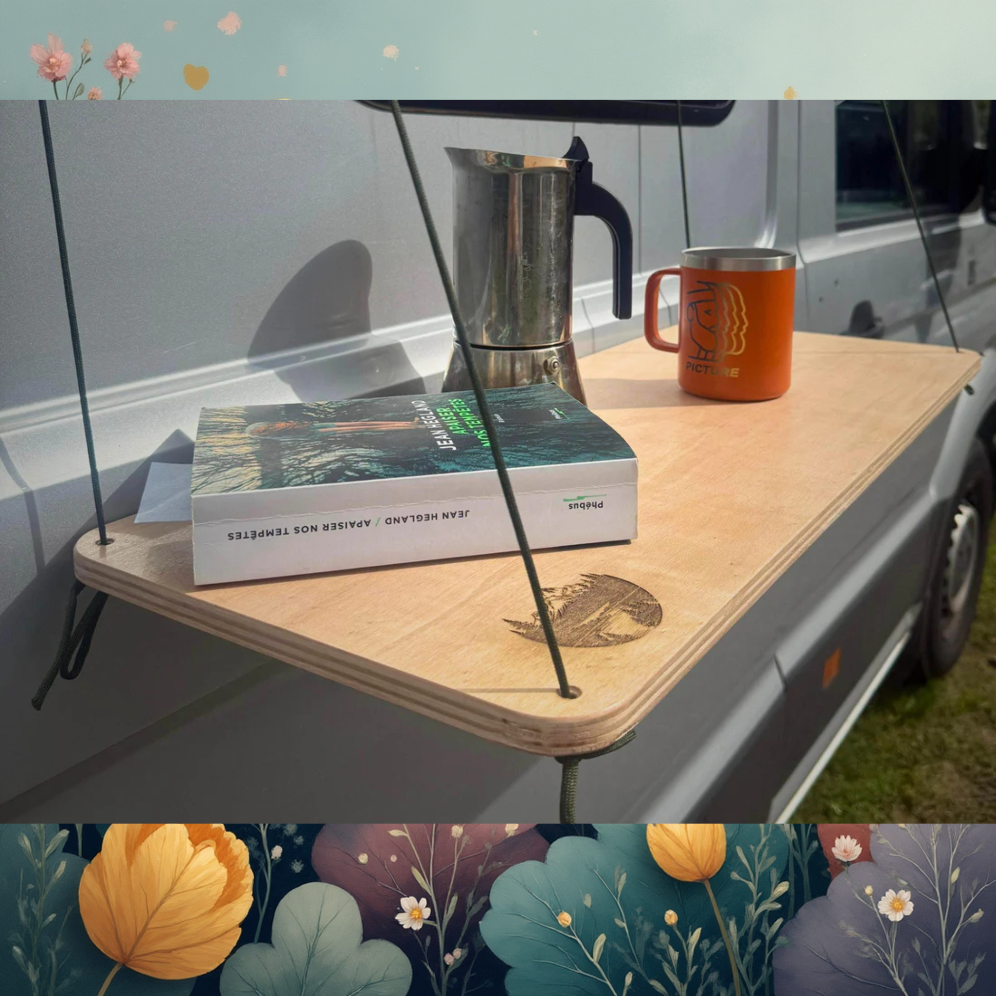 Tablette van bois 15mm robuste pour cuisine extérieure vanlife