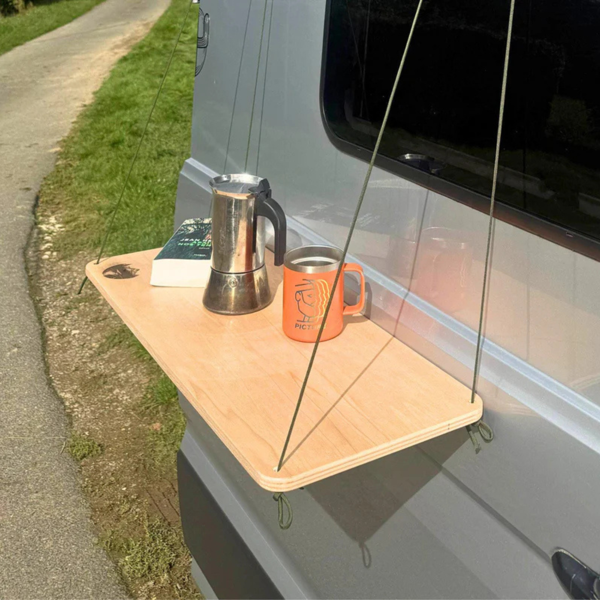 Tablette bar extérieur van bois artisanal français